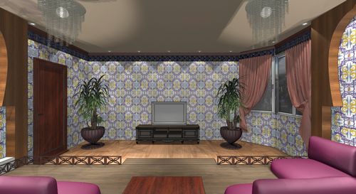 Дизайн проект гостиной комнаты в арабском стиле. Фото и рекомендации