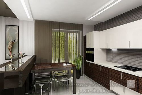 Дизайн-проект кухни, совмещённой с гостиной - идеи на фото