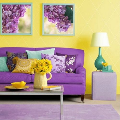 Фиолетовый и желтый в интерьере: гармоничное сочетание