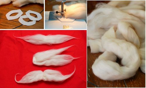 Изготовление бороды Деда Мороза из разных материалов