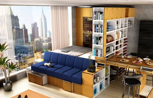 Как обустроить квартиру-студию 18 кв м, примеры интерьеров, видео