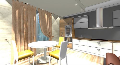 Кухня и гостиная в стиле минимализм. Дизайн и фото