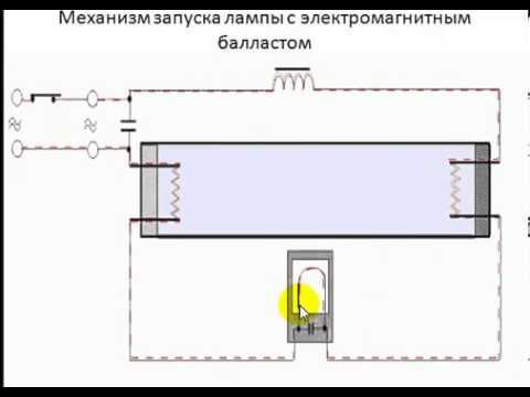 Схема подключения люминесцентных ламп, видео инструкция