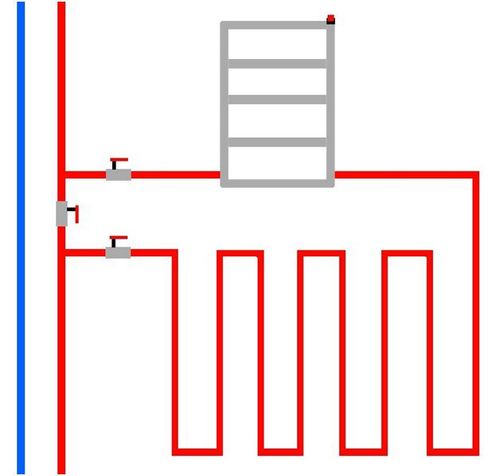 Схема подключения теплого пола от полотенцесушителя