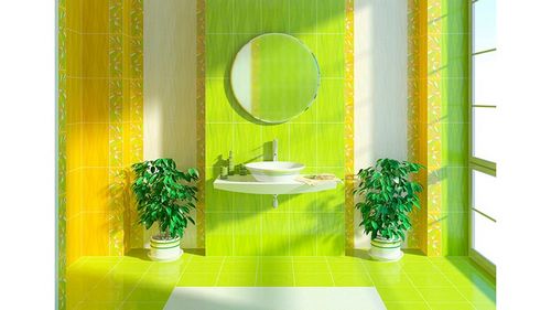 Зеленая плитка для ванной: дизайн комнаты в зеленых тонах